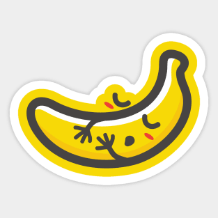 Cute Banana Cartoon Sleeping Sticker